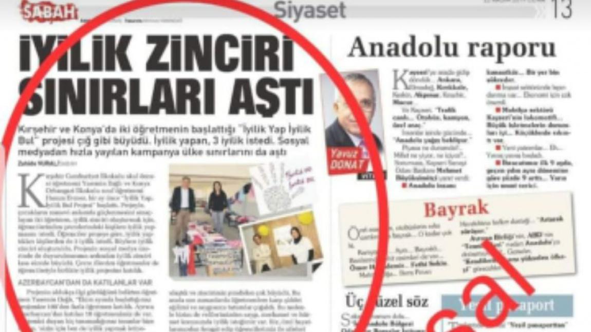 eTwinning PROJEMİZ ULUSAL BASINDA